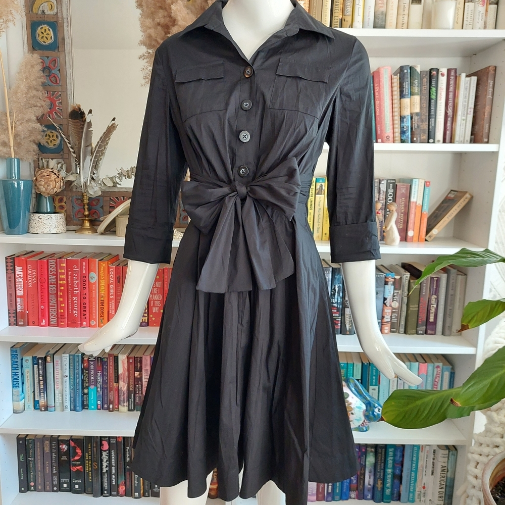 Banana Republic Stretch  Midi 3/4 Sleeve Shirt Dress